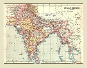 Pakistan Prints: Map of the Indian Empire, 1902. Creator: Unknown