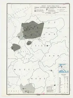Water Resources Prints: A map issued in 1945 by the Office of Strategic Services examines stream control