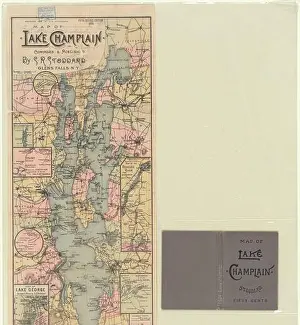 1896 Prints: Map of Lake Champlain, Fifth revised edition 1896 by Stoddard, Seneca Ray, 1844-1917