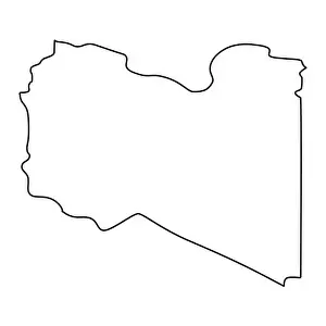 Libya Prints: map of Libya - outline. Silhouette of map of Libya illustration