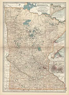 Mississippi River Prints: Map of Minnesota