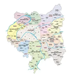 Map of the municipal associations created in 2016 in the metropolitan area of Greater Paris, France