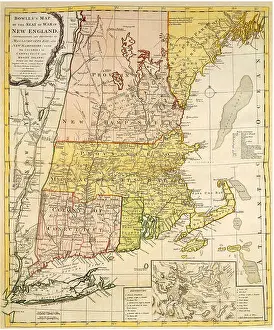 Map of New England 1776, Bowles, C