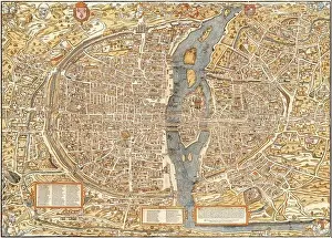 Map of Paris by Truschet and Hoyau -