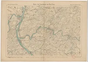 Locality Prints: A map presents the surroundings of Bad Ems and records the geography of the area