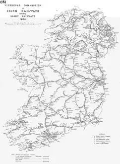1906 Prints: Map Rail Ireland Viceregal Commission 1906