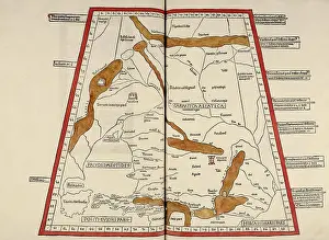 1400s Prints: Map of Sarmatia ‘Cosmographia by Claudius Ptolemy (Ptolemaeus) (90-168AD)