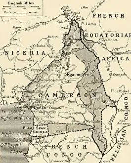 Continent Prints: Map Showing the German Cameroon Colony