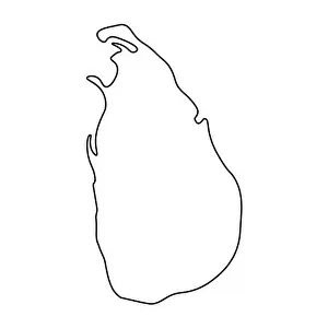 Lanka Prints: Map of Sri Lanka - outline. Silhouette of Sri Lanka map illustration