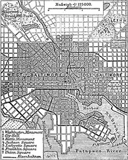 Baltimore Prints: This map, titled Situationsplan von Baltimore