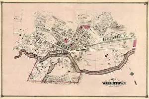 Middlesex Prints: Map of Watertown. 1875