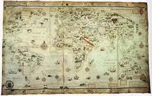 Antiquarian Maps Prints: Map of the World 1550