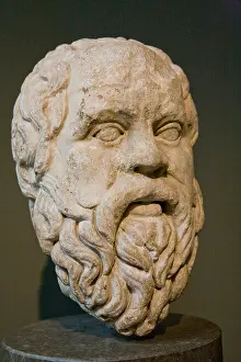 Laws Prints: Marble Bust Of Socrates The British Museum London UK