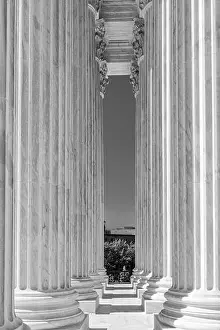 Colonnade Prints: The marble colonnaded portico of the western façade of the US Supreme Court Building