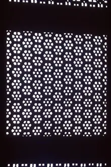 Agra Prints: Marble jali at Akbar's tomb, Sikandra, Agra, Uttar Pradesh, India, Asia