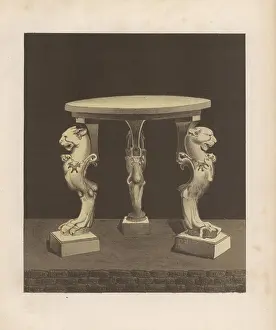 Chromolithograph Prints: Marble table in the viridarium (garden) of the house at 13, Regio VI, Insula XIII