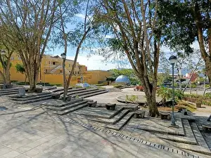 Rica Prints: March 15 2023 - San Jose, Costa Rica in Central America: View of the outside of Plaza de la Democracia