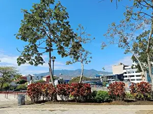 March 15 2023 - San Jose, Costa Rica in Central America: View of the outside of Plaza de la Democracia