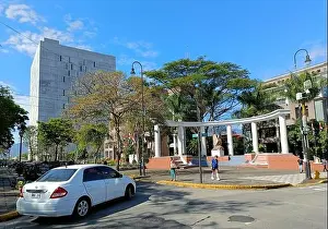 Rica Prints: March 15 2023 - San Jose, Costa Rica in Central America: View of the outside of Plaza de la Democracia