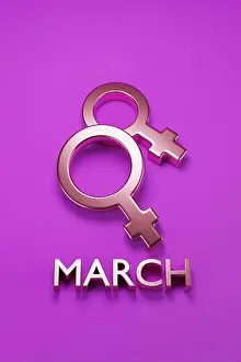8 March Prints: March 8th in three dimensions with female symbols
