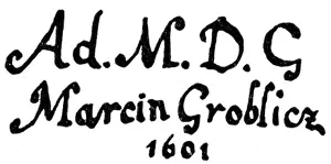 Maker Prints: Marcin Groblicz violin label 1601