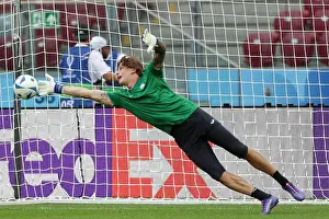 Football Player Prints: Marco Carnesecchi of Atalanta Bergamo seen in action during the training session of the UEFA SUPER CUP Final 2024