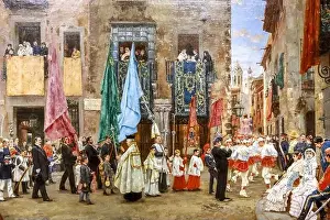 Catalogne Prints: Maricel museum, Sitges, Spain Felip Maso I de Falp The procession of Saint Bartholomew