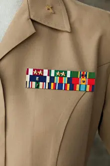 Marine Corps Prints: US Marine Corps awards ribbons on khaki uniform