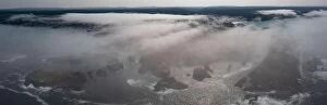 Aerial Landscape Collection: The marine layer is propelled against the scenic coast of Mendocino, California