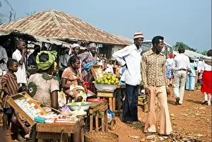 West African Prints: Market at Mile 91, Sierra Leone, west Africa 1978