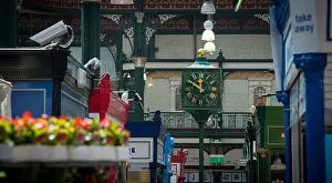 Clock Face Prints: Marks & Spencer clock in Leeds Kirkgate Market, Leeds, West Yorkshire, England