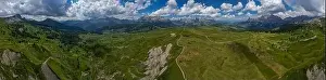 Marmolada from Armentarola Aerial view of the Dolomites mountain landscape in Trentino, South Tyrol in Northern Italy