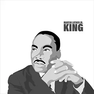 White Vector Vectors Prints: Martin Luther King Jr. Day greeting card background