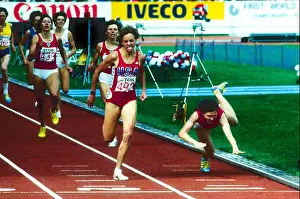 Track And Field Prints: Mary Decker competing in the 1500m at the 1983 World Track and Field Championships