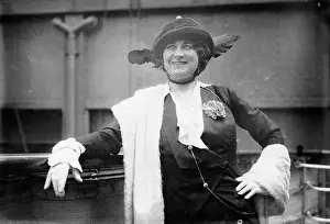Water Transport Prints: Mary Garden, 1913. Shows opera singer Mary Garden (1874-1967) aboard the Kaiser Wilhelm II heading to Europe