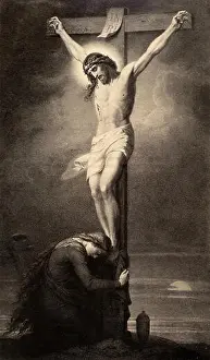 Mary Magdalene Prints: Mary Magdalene at the cross, print