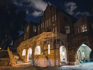 Kowloon Prints: Maryknoll Convent School in Kowloon, Hong Kong at night