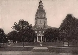 Maryland Prints: Maryland: State Capitol at Annapolis. Maryland 1903 old antique print picture