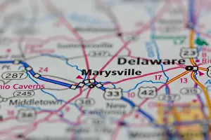 Marysville Prints: Marysville Ohio USA shown on a Geography map or Road map