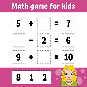 Paste Prints: Math game for kids. Education developing worksheet