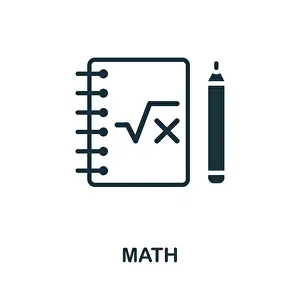 Calculate Prints: Math icon. Monochrome sign from school education collection
