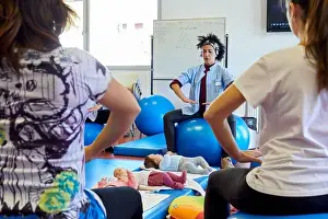 Mothers Prints: Matron, Mothers with babies in postpartum gymnastics