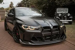Sports Saloon Prints: Matt Black BMW G80 M3 at a car meet