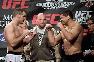 Fighting Prints: Matt Hamill, left, and Reese Andy at the UFC 92 weigh-ins at the MGM Grand Ballroom on December 26