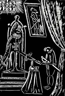 Controversial Prints: Max Jiménez - The Flea Tamer - 1936 - The image is a black