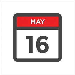 Calendar Date Prints: May 16 calendar icon - day of month