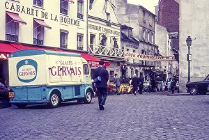 Cobbled Prints: May 1966 archive photograph of Rue Du Mont Cenis, Montmartre, Paris