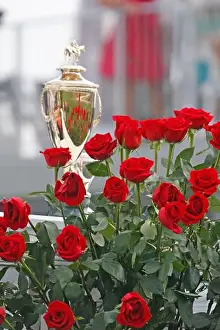 Thoroughbreds Prints: May 5, 2012, Louisville, Kentucky Churchill Downs The Kentucky Derby Trophy and Roses