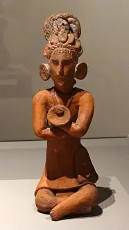 Maya Prints: Mayan, ceramic figure, representing a male Shaman or priest