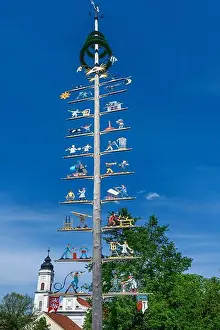 Benedictine Prints: Maypole at the monastery church